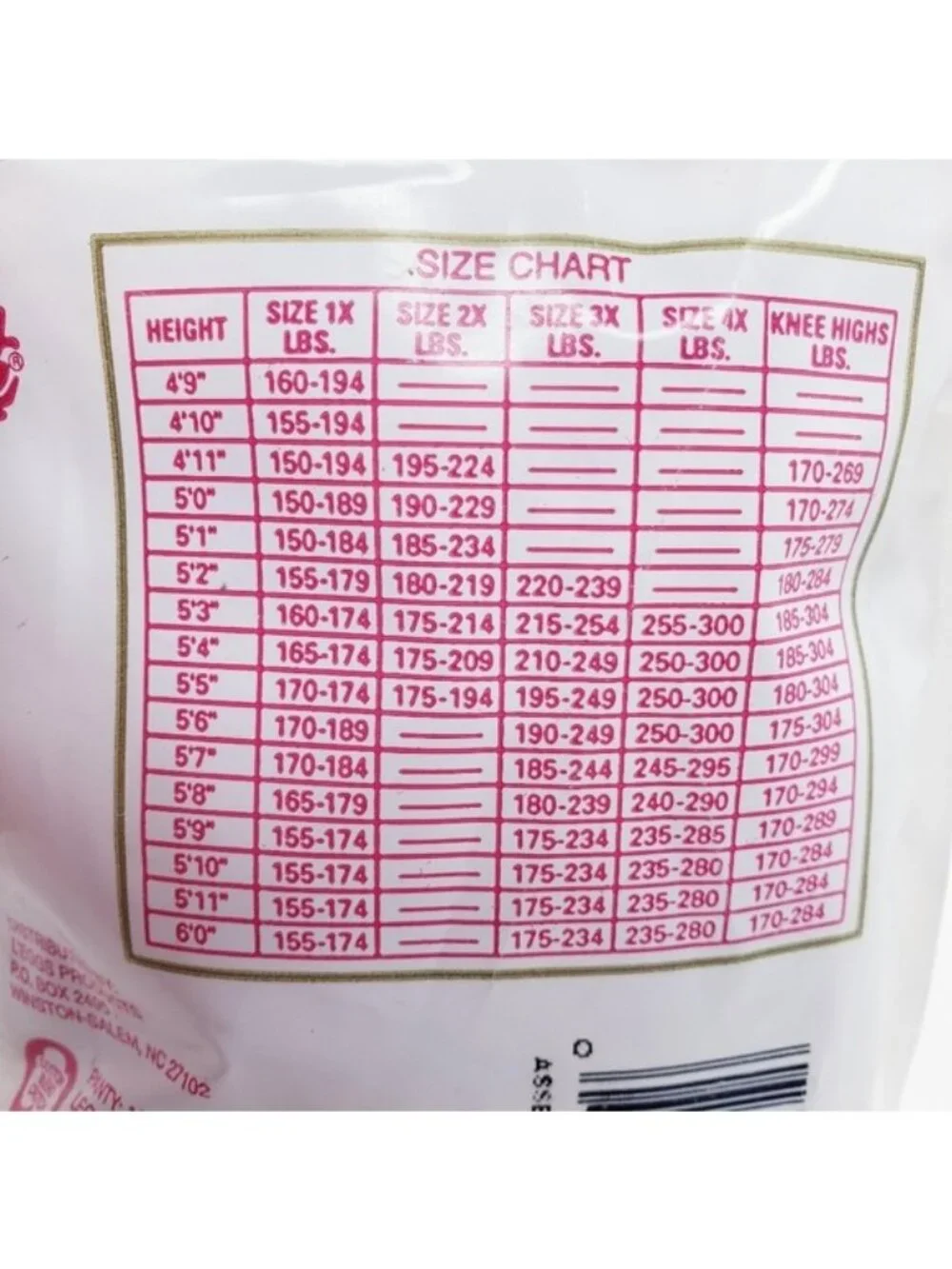 Just My Size Off White Sheer Toe Nylon Vintage Pantyhose Women's Size 4X